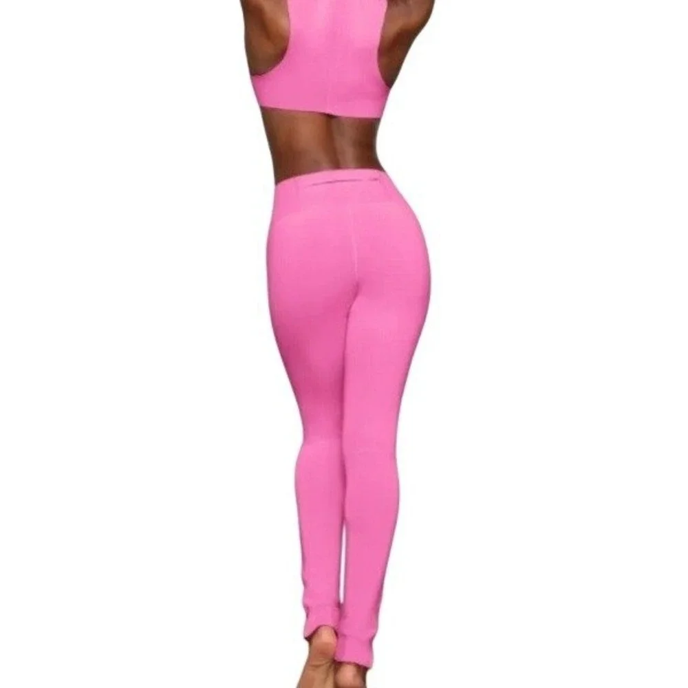 NWT Skims Sport Swim Pants Taffy Pink Neoprene High Rise Scuba Leggings Large